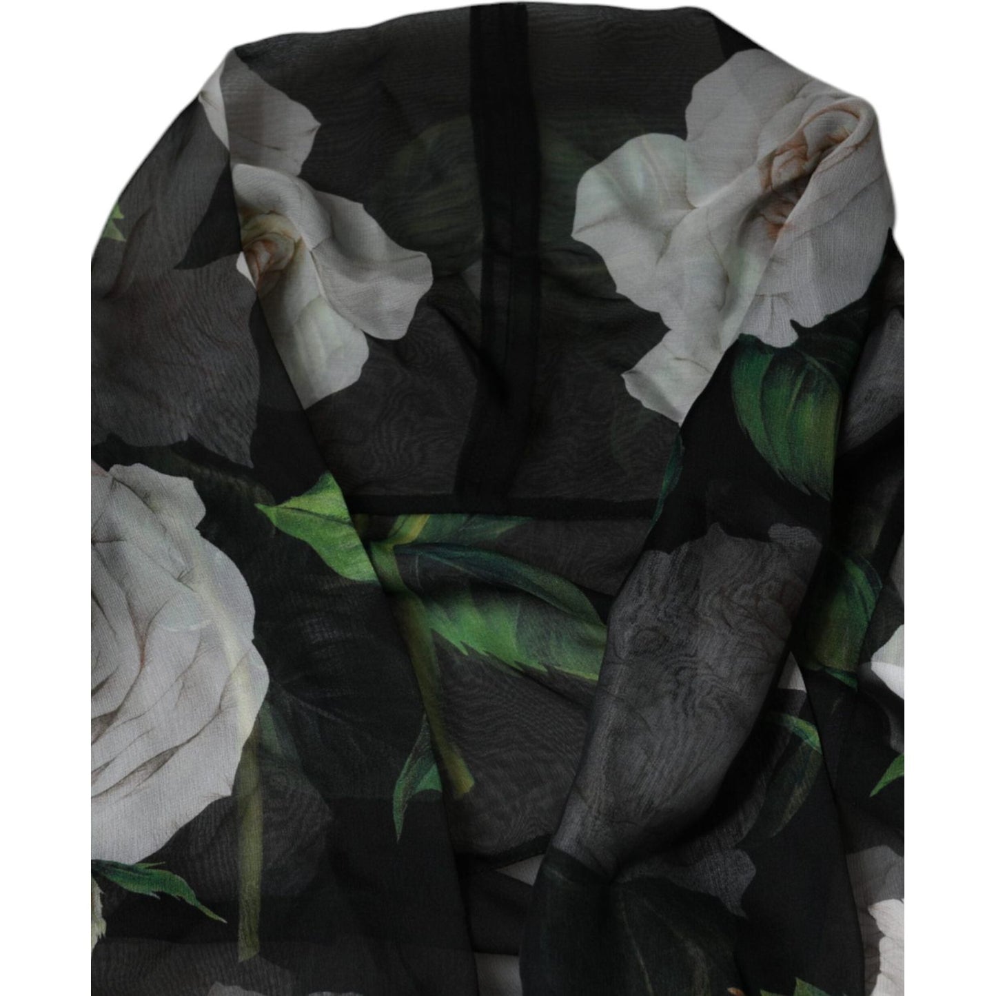 Dolce & Gabbana Black Floral Print Silk Cardigan Blouse Top Dolce & Gabbana