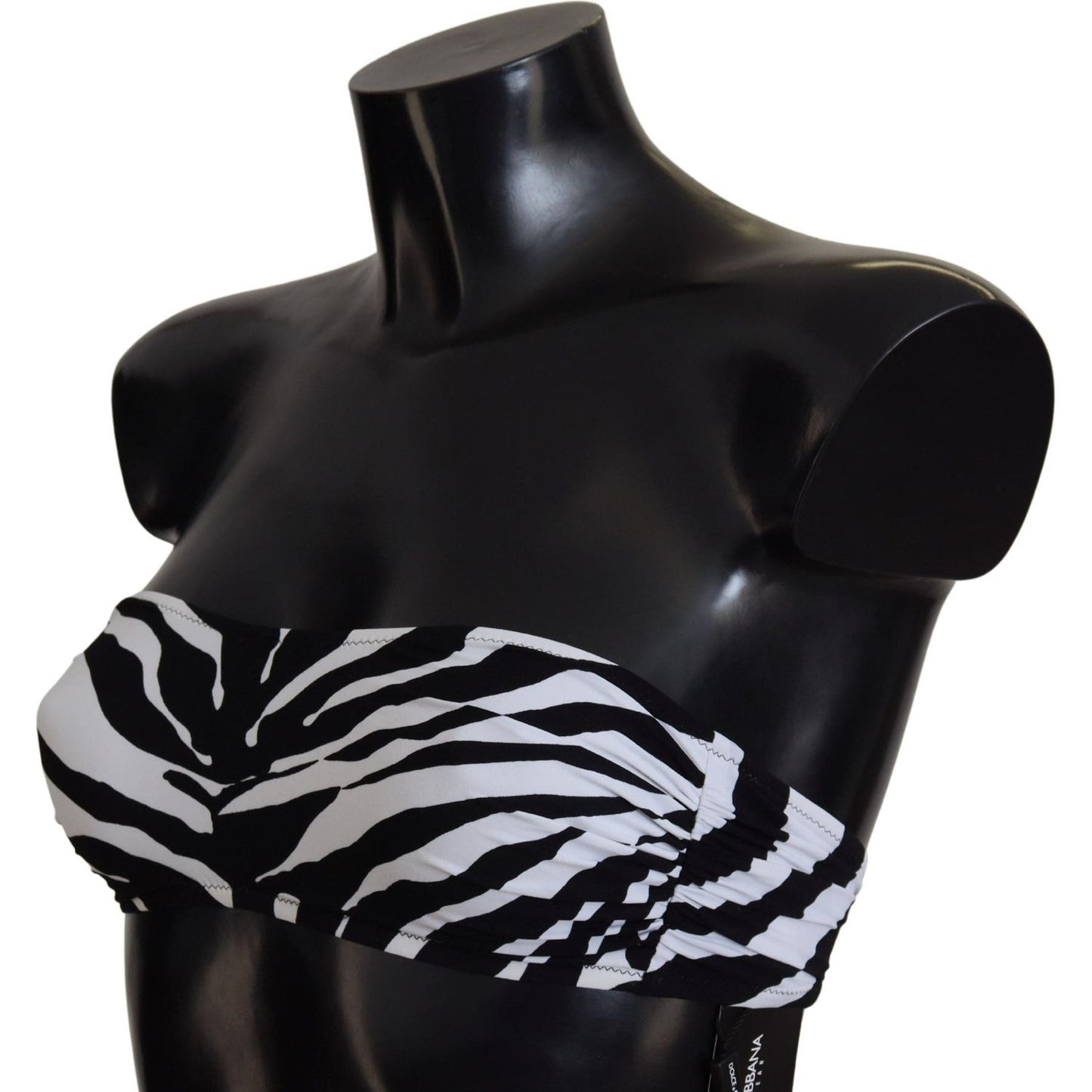 Dolce & Gabbana Black White Zebra Bandeau Swimwear Bikini Top Dolce & Gabbana