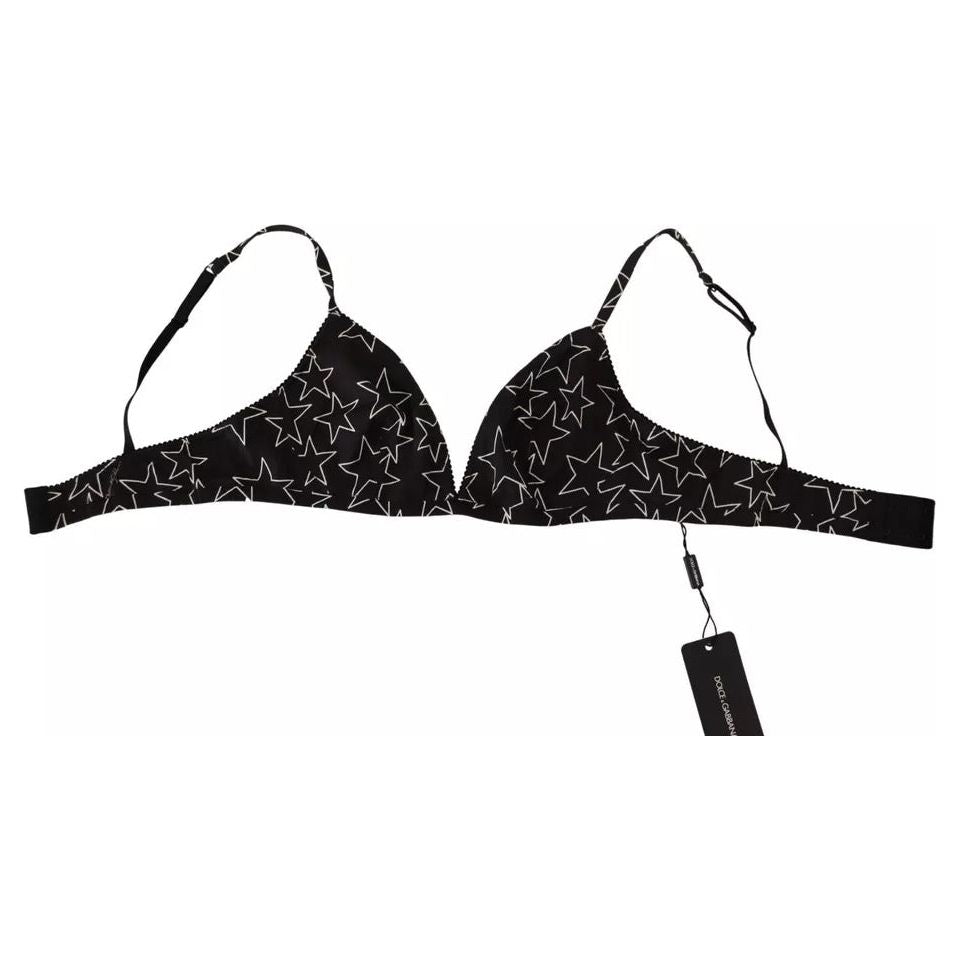 Dolce & Gabbana Black Millennials Star Non Wire Cotton Bra Underwear Dolce & Gabbana