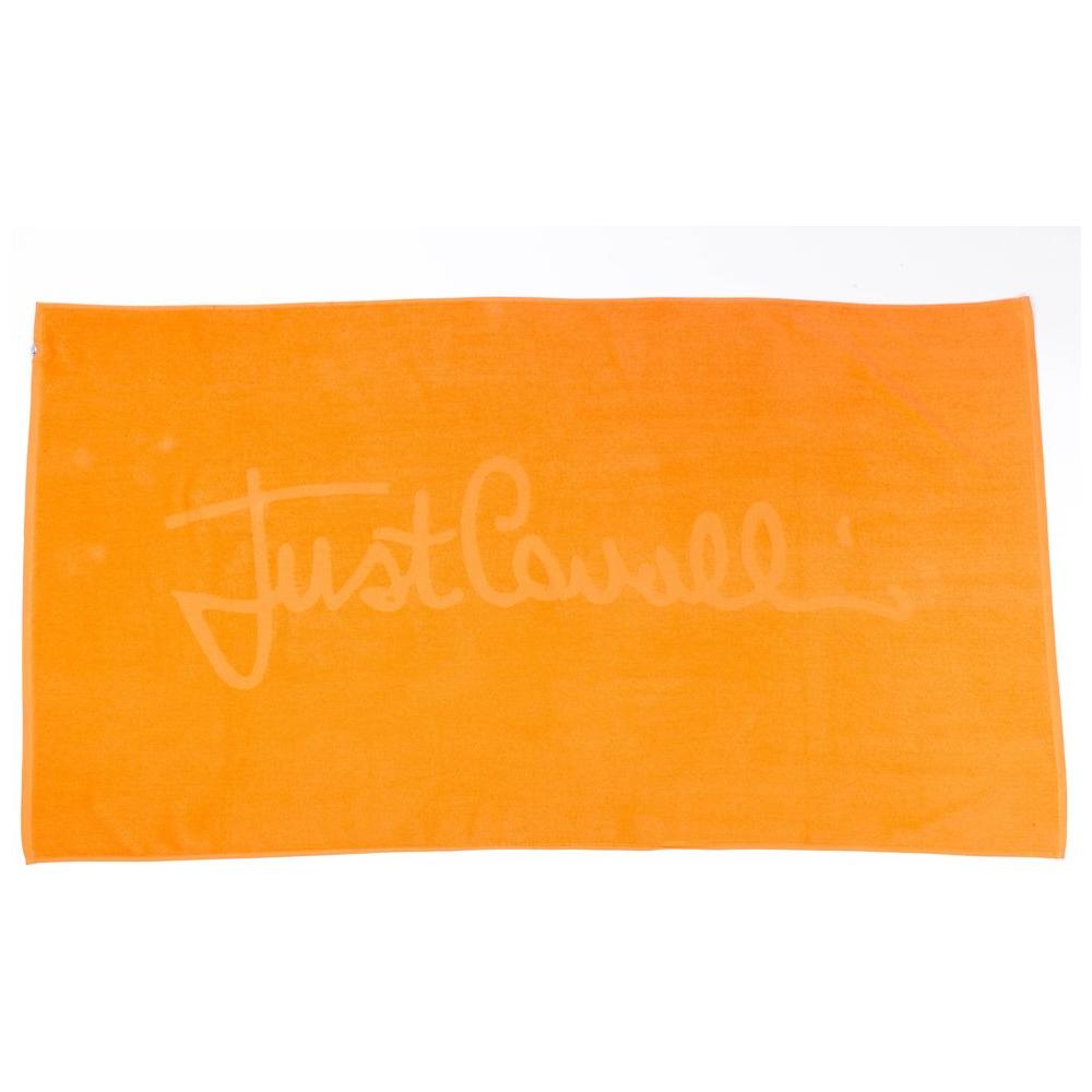 Just Cavalli Orange Cotton Men Beach Towel Just Cavalli