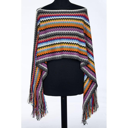 Missoni Multicolor Wool Women Poncho Missoni Lavender