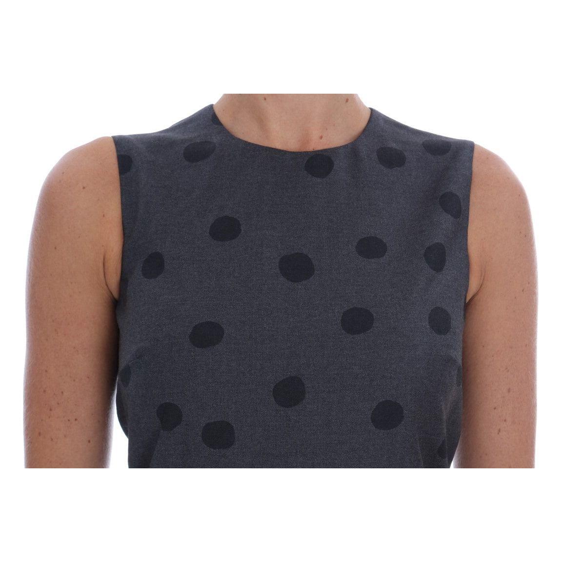 Dolce & Gabbana Chic Sleeveless Polka Dotted Wool Dress Dolce & Gabbana