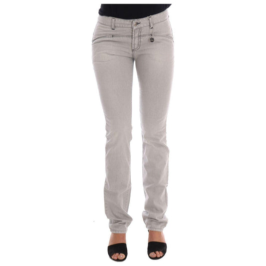 Costume National Gray Wash Cotton Slim Jeans