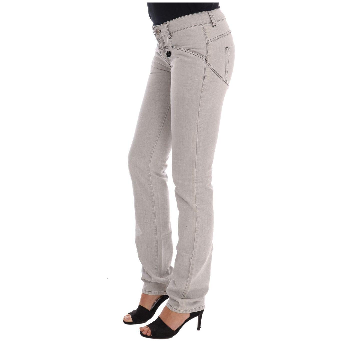 Costume National Gray Wash Cotton Slim Jeans
