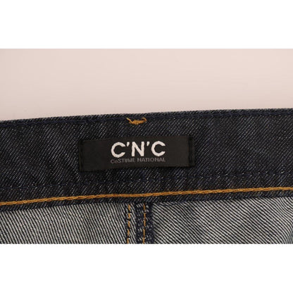 Costume National Dark Blue Cotton Classic Fit Jeans