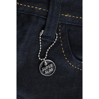 Costume National Blue Cotton Stretch Slim Fit Jeans