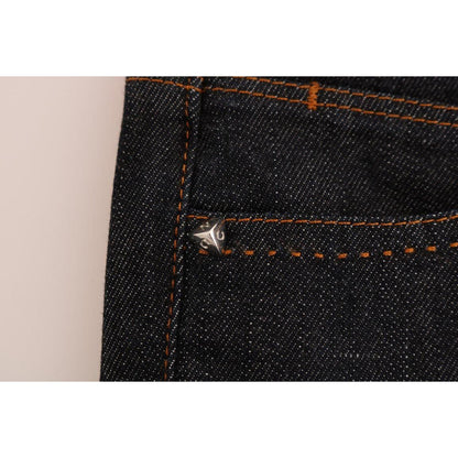 Costume National Blue Cotton Stretch Slim Fit Jeans