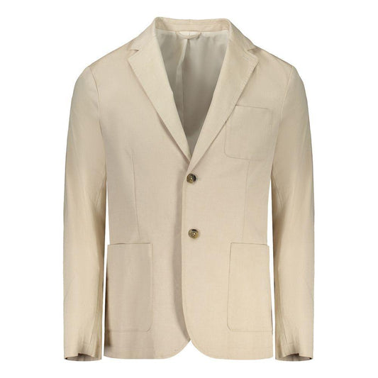 Guess Jeans Beige Cotton Jacket Guess Jeans