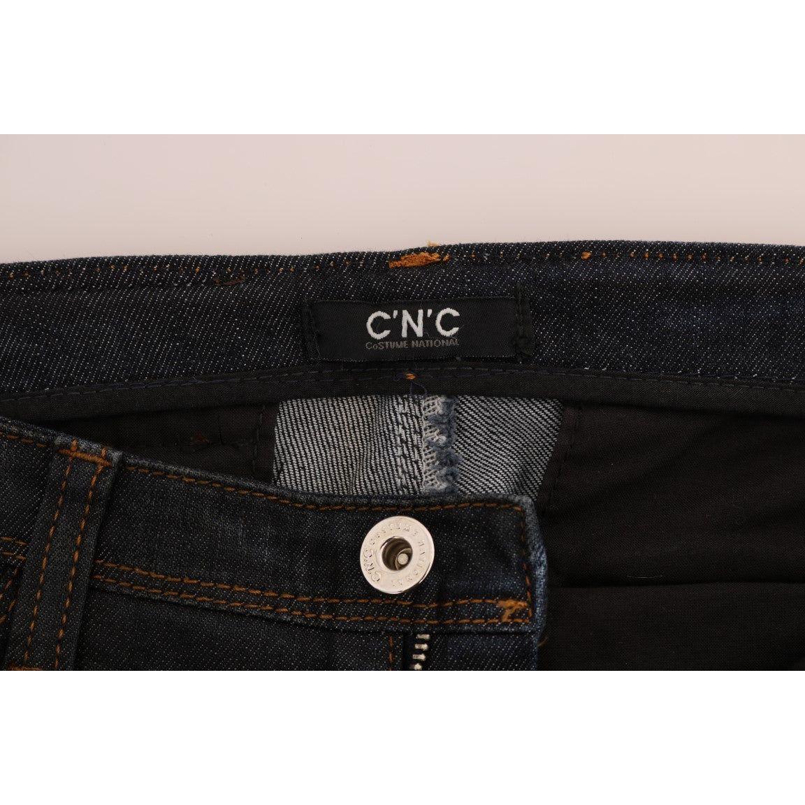 Costume National Dark Blue Cotton Slim Fit Jeans