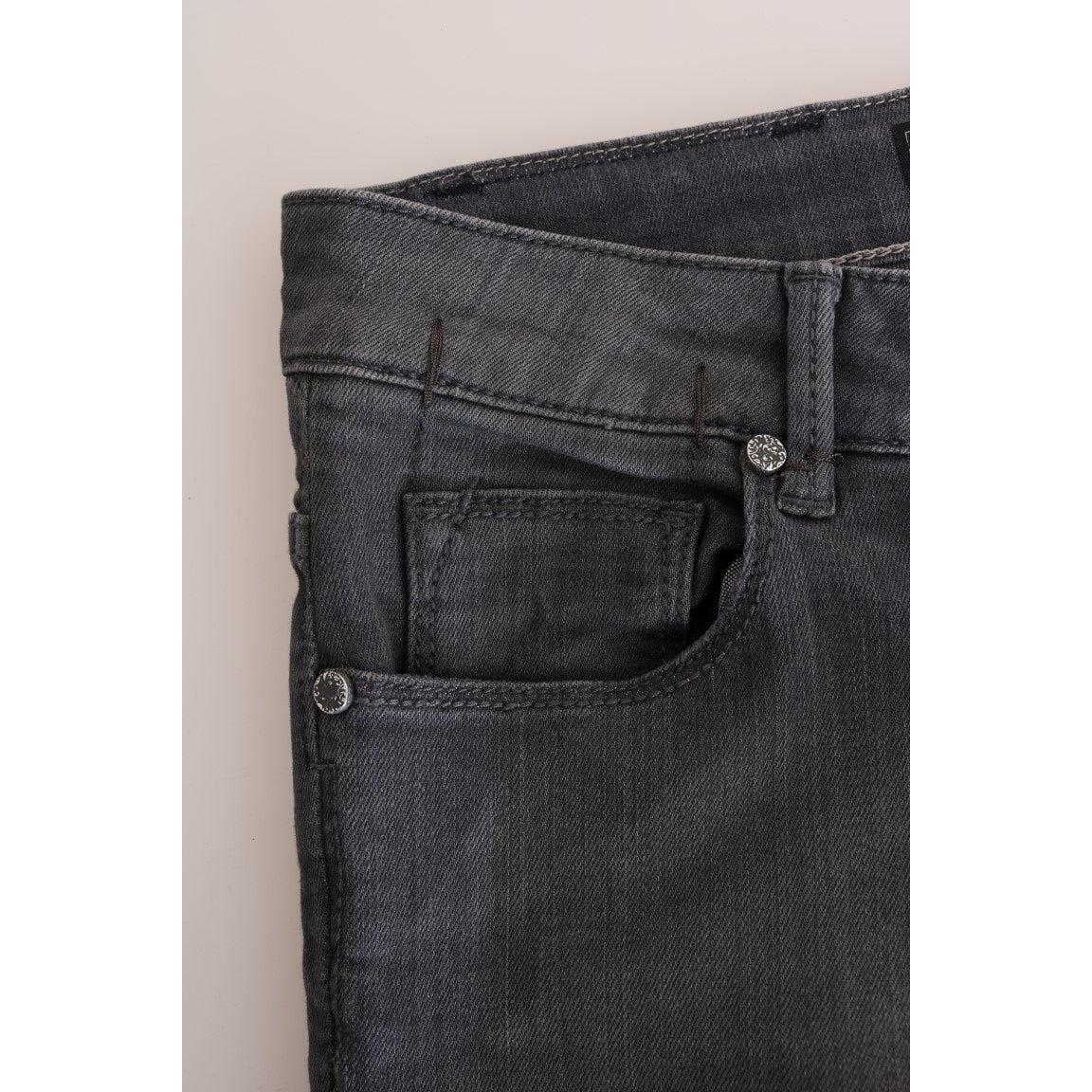 Acht Gray Cotton Slim Fit Denim Jeans Acht