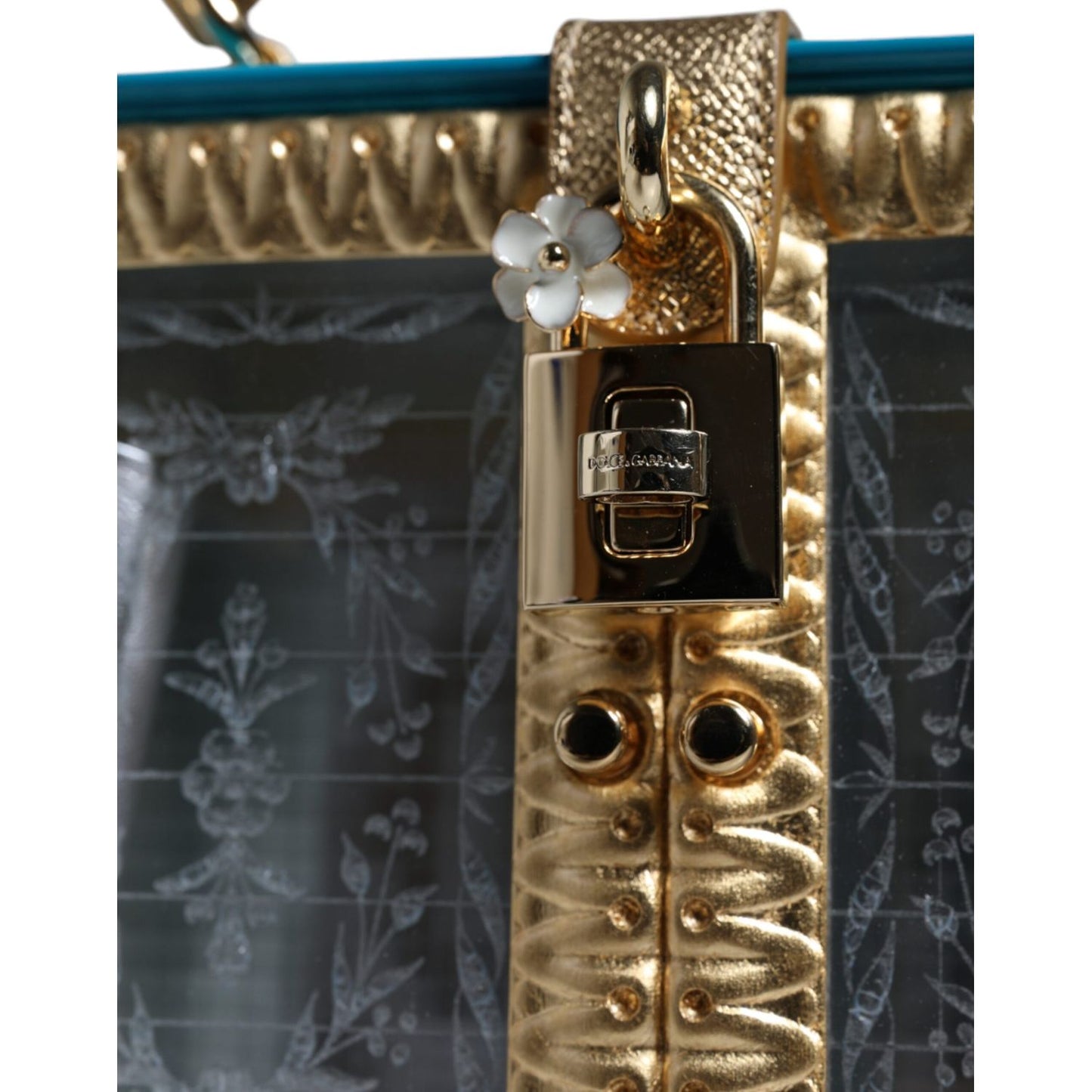 Dolce & Gabbana Multicolor Wood Leather Clutch Shoulder Bag