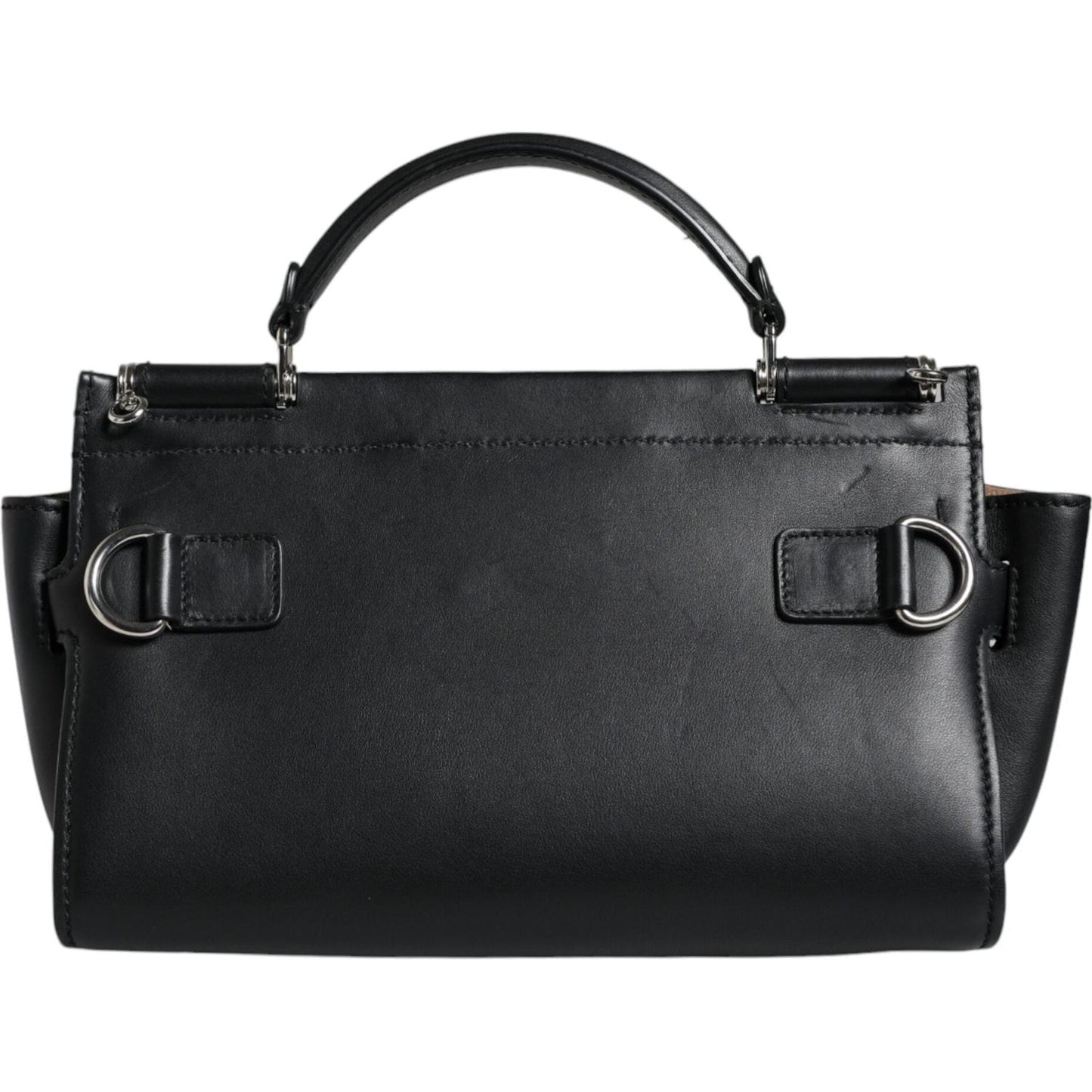 Dolce & Gabbana Black Leather SICILY Top Handle Crossbody Bag Dolce & Gabbana