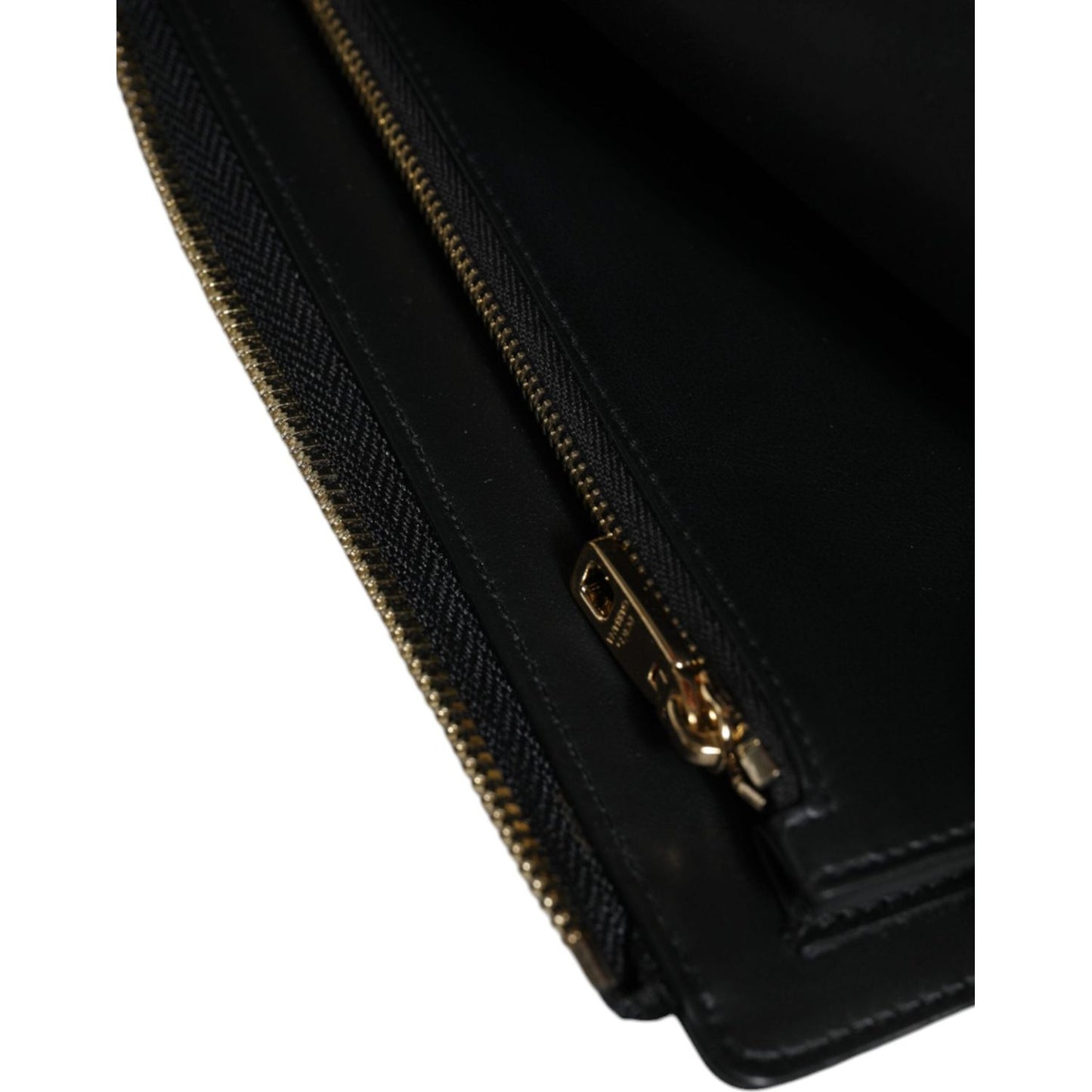 Dolce & Gabbana Black Leather Logo Plaque Neck Strap Card Coin Wallet Dolce & Gabbana