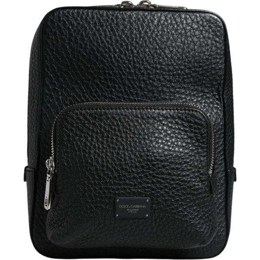 Dolce & Gabbana Black Calfskin Leather Logo Plaque Bodybag Bag Dolce & Gabbana