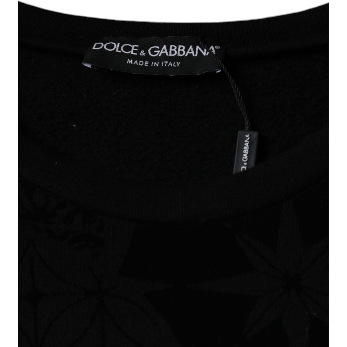 Dolce & Gabbana Black Printed Crew Neck Sweatshirt Sweater Dolce & Gabbana