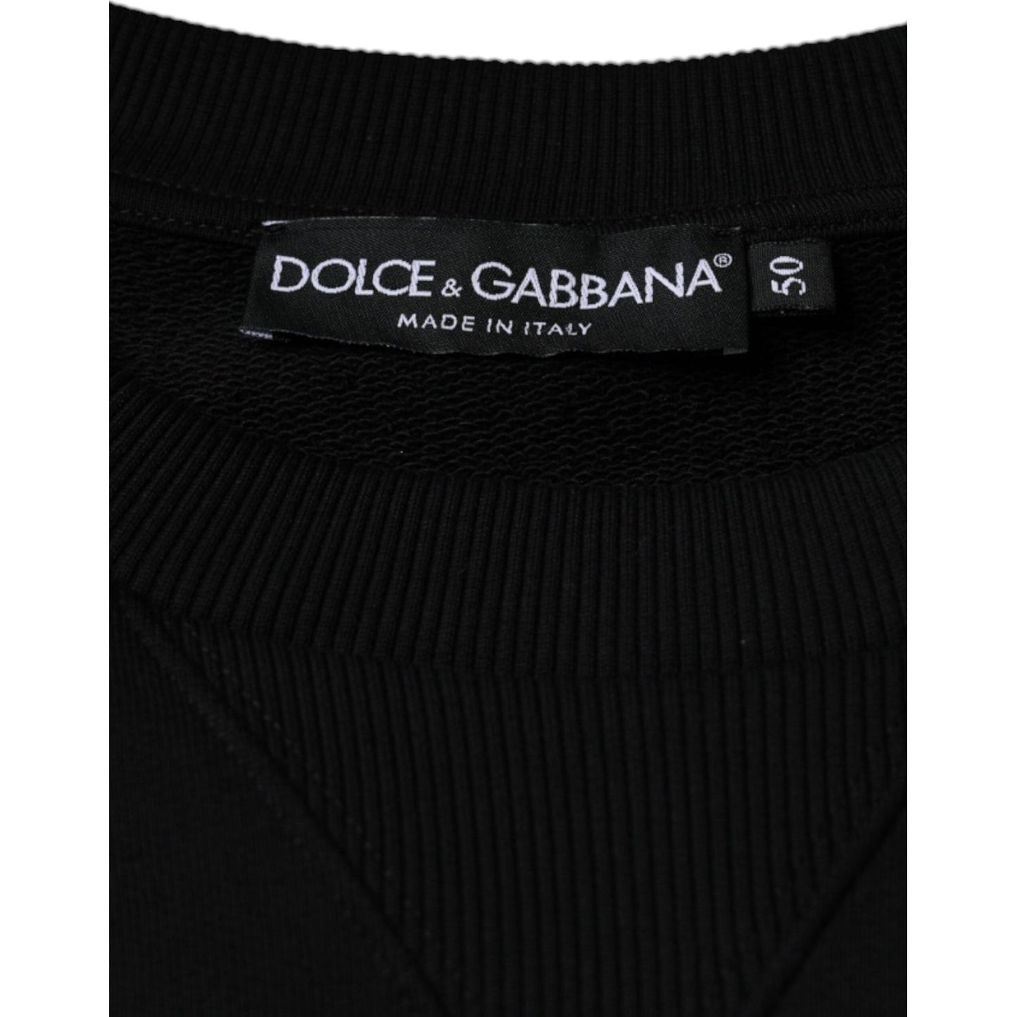 Dolce & Gabbana Black Logo Cotton Long Sleeves Sweatshirt Sweater Dolce & Gabbana