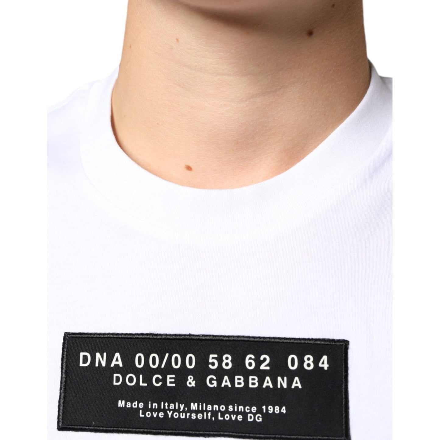 Dolce & Gabbana White Cotton DG Applique Casual T-shirt Dolce & Gabbana