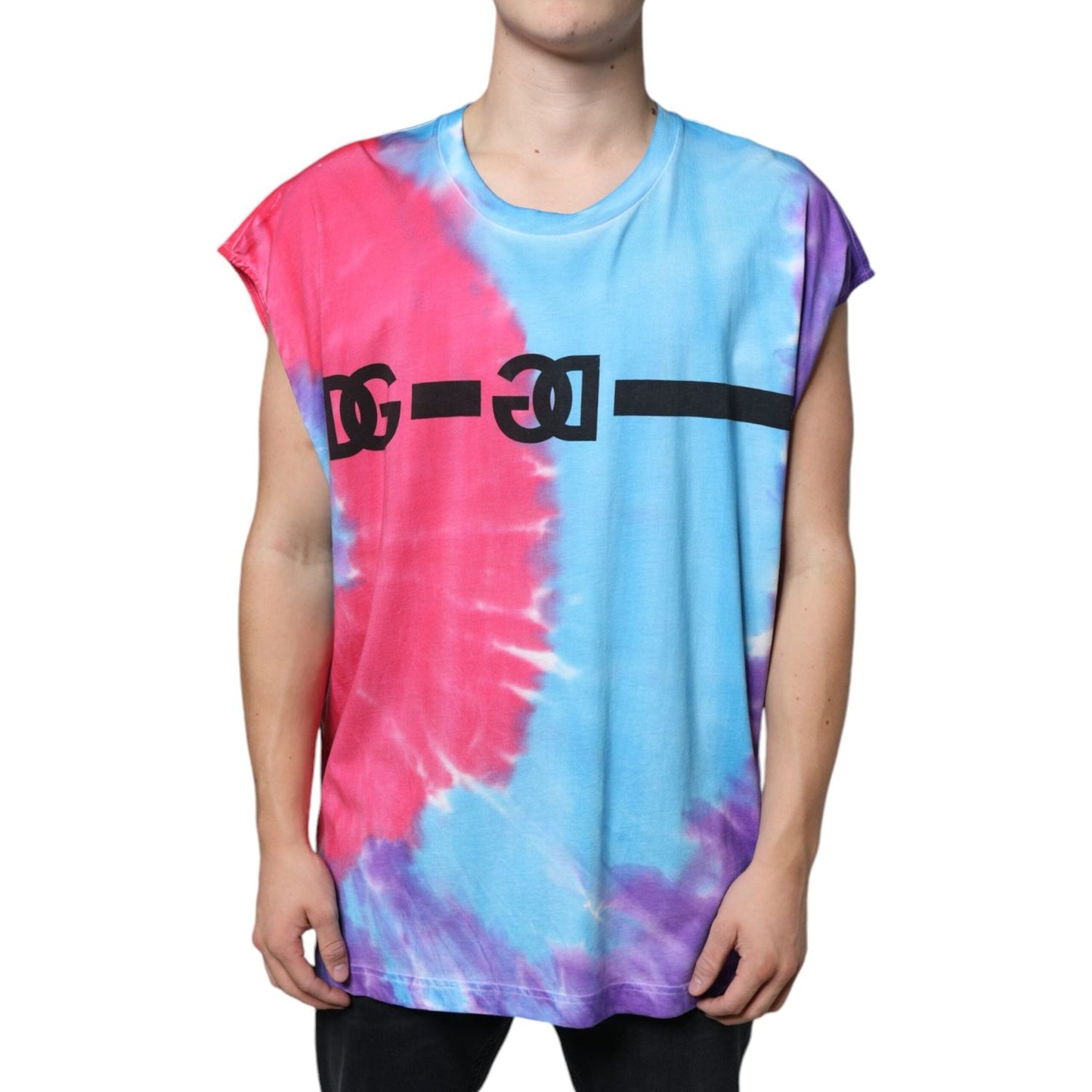 Dolce & Gabbana Multicolor Tie Dye Cotton Sleeveless T-shirt Dolce & Gabbana