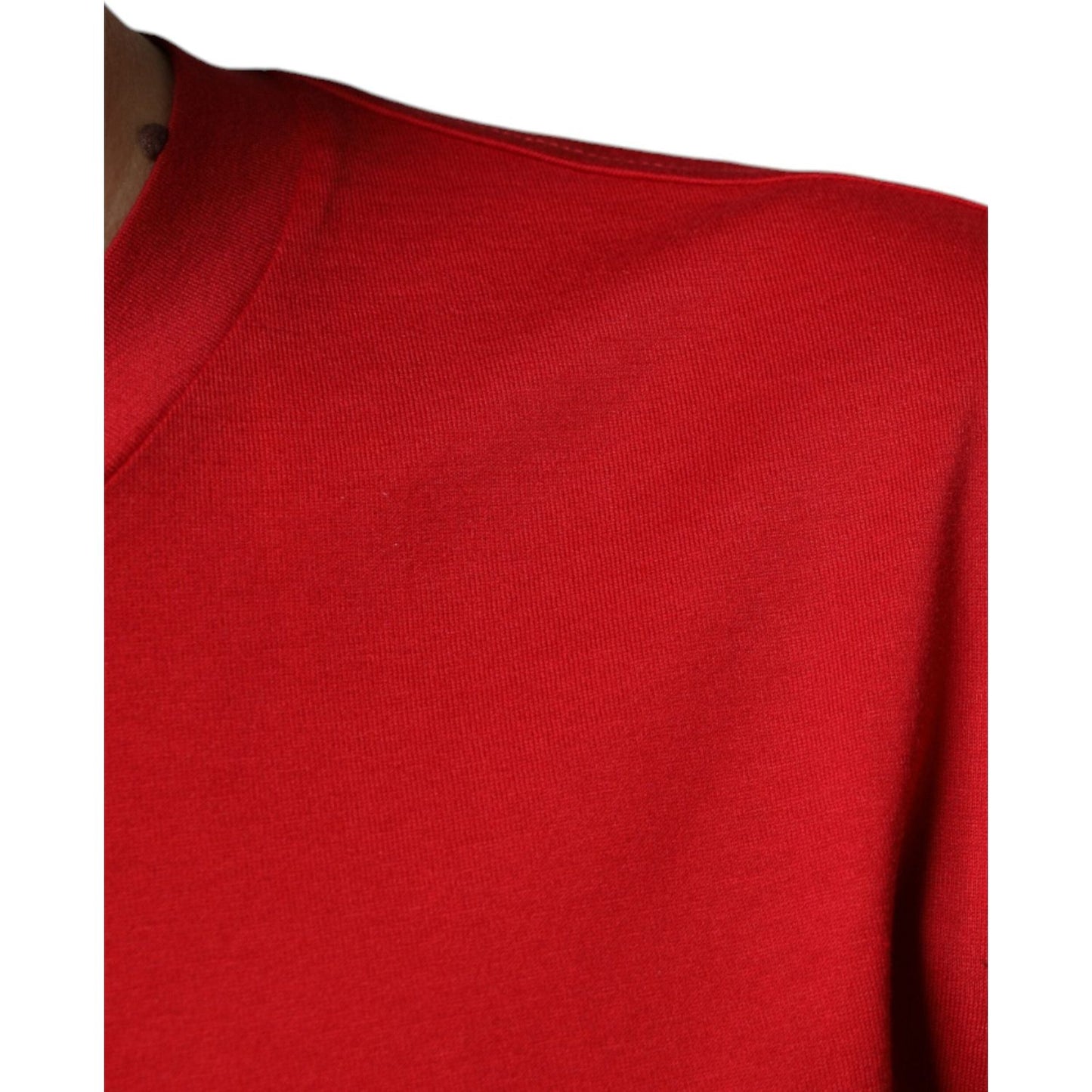 Dolce & Gabbana Red Cotton DG Logo Print Crew Neck T-shirt Dolce & Gabbana Firebrick