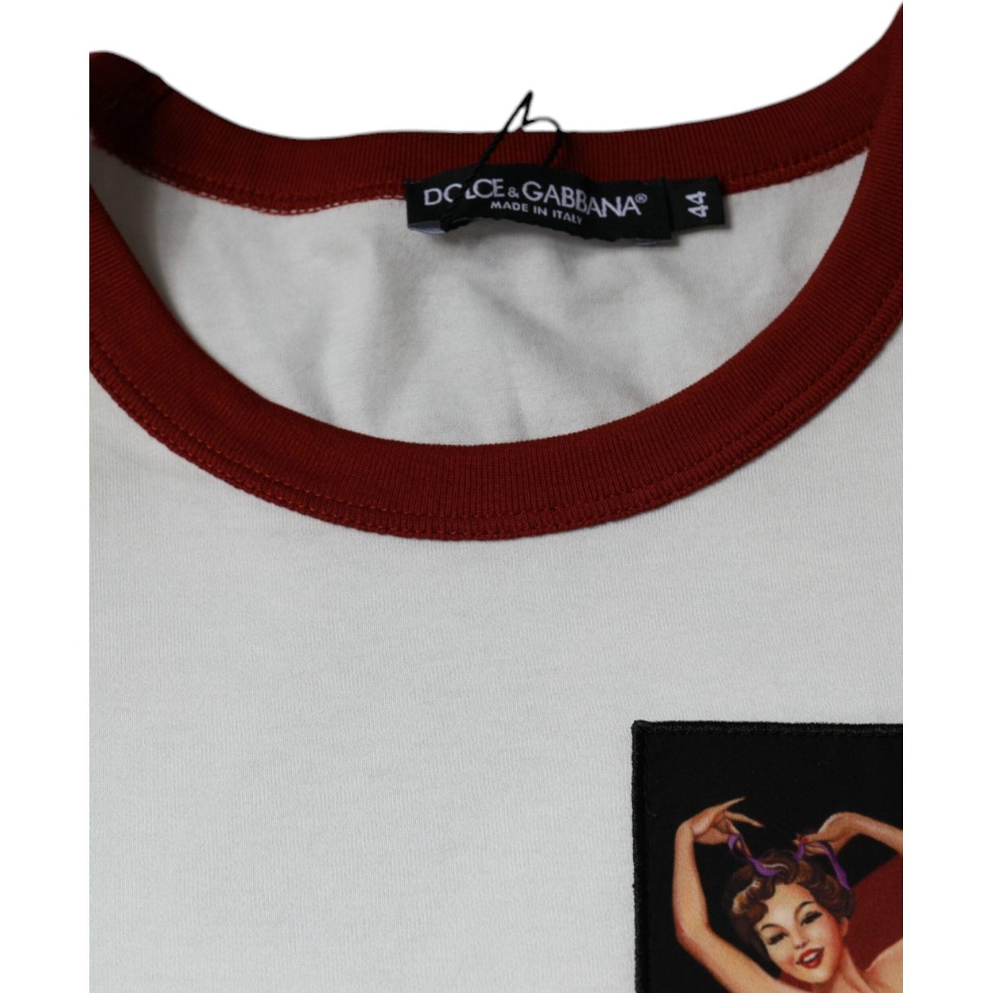 Dolce & Gabbana White Graphic Print Cotton Crew Neck T-shirt Dolce & Gabbana