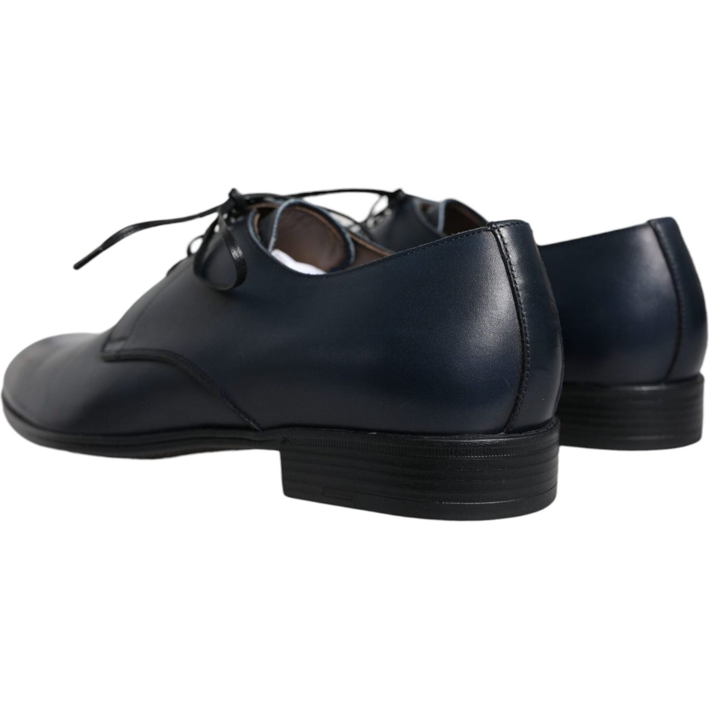 Dolce & Gabbana Navy Blue Leather Derby Dress Formal Shoes Dolce & Gabbana