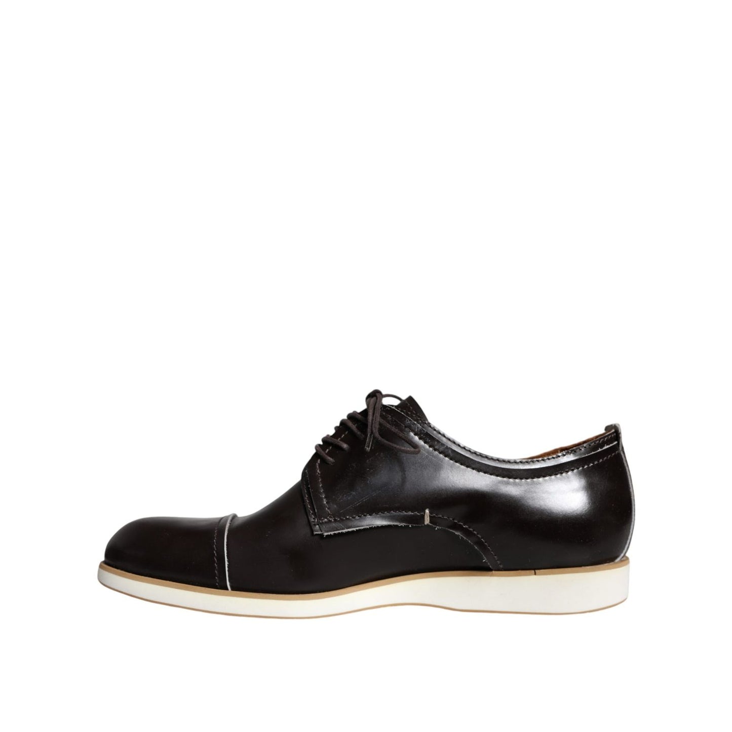 Pollini Black White Leather Lace Up Men Dress Formal Shoes Pollini