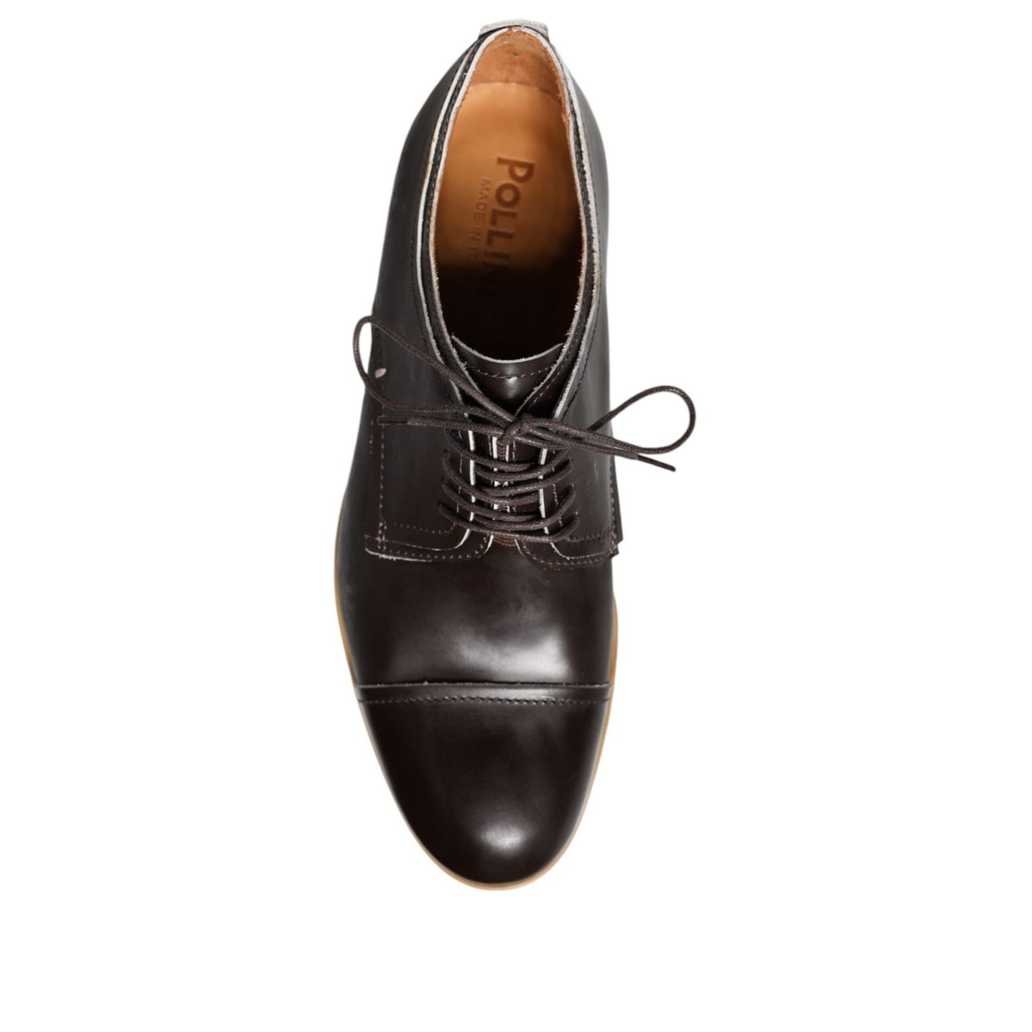Pollini Black White Leather Lace Up Men Dress Formal Shoes Pollini
