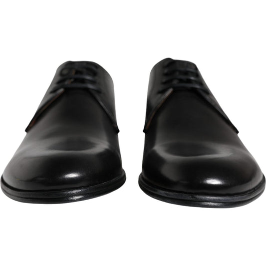 Dolce & Gabbana Black Leather Derby Formal Dress Shoes Dolce & Gabbana