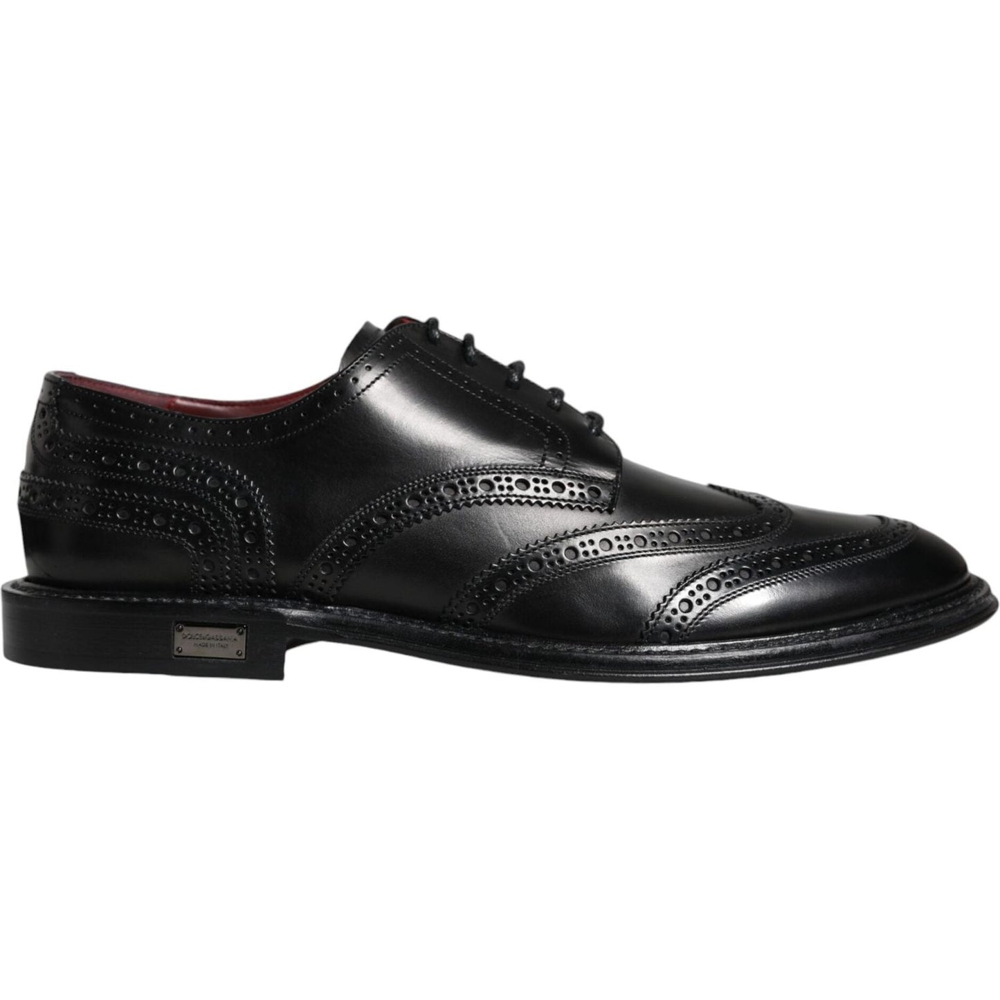 Dolce & Gabbana Black Leather Oxford Wingtip Formal Shoes Dolce & Gabbana