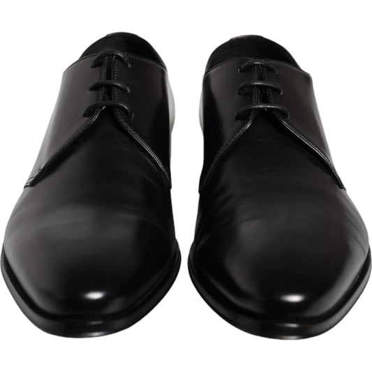 Dolce & Gabbana Black Calfskin Leather Derby Men Dress Shoes Dolce & Gabbana