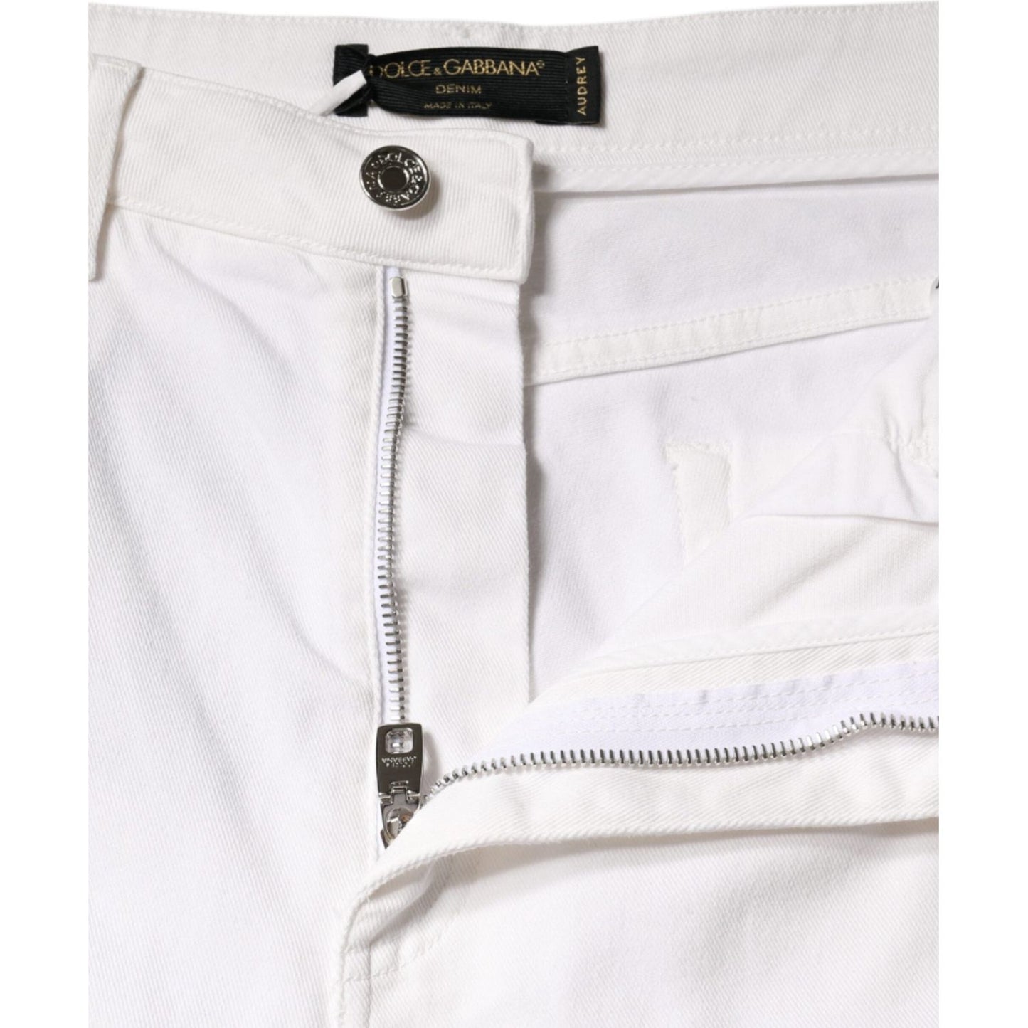 Dolce & Gabbana White Cotton Stretch AUDREY Skinny Jeans Dolce & Gabbana