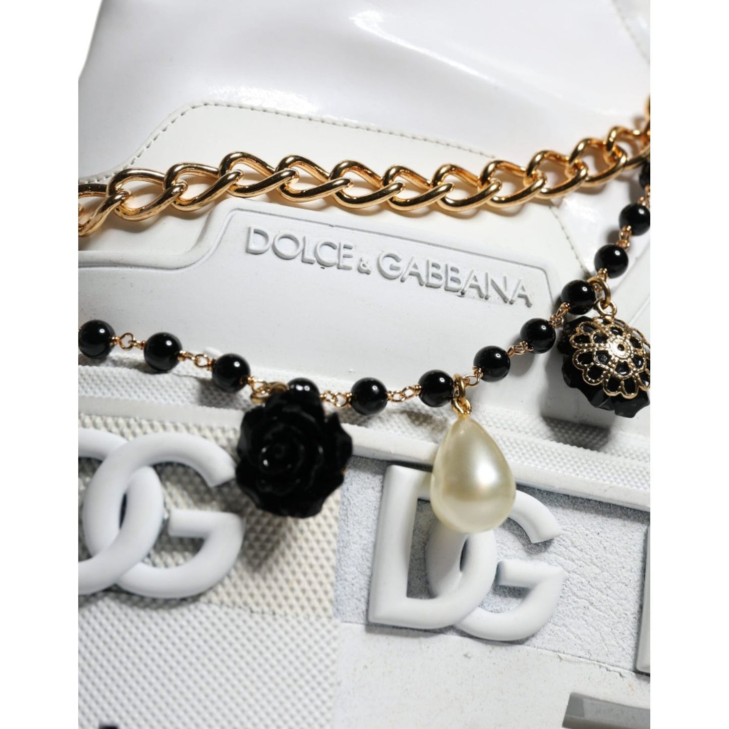 Dolce & Gabbana White Rubber Embellished Logo Ankle Boots Shoes Dolce & Gabbana