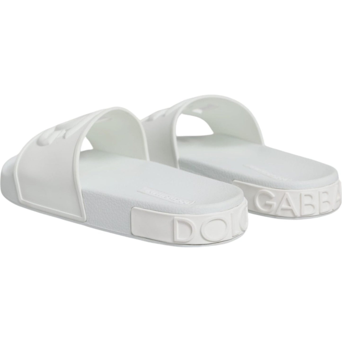 Dolce & Gabbana White Rubber Slides Sandals Beachwear Shoes Dolce & Gabbana