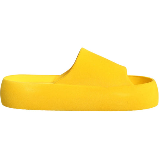 Dolce & Gabbana Yellow Rubber Slides Sandals Beachwear Shoes Dolce & Gabbana