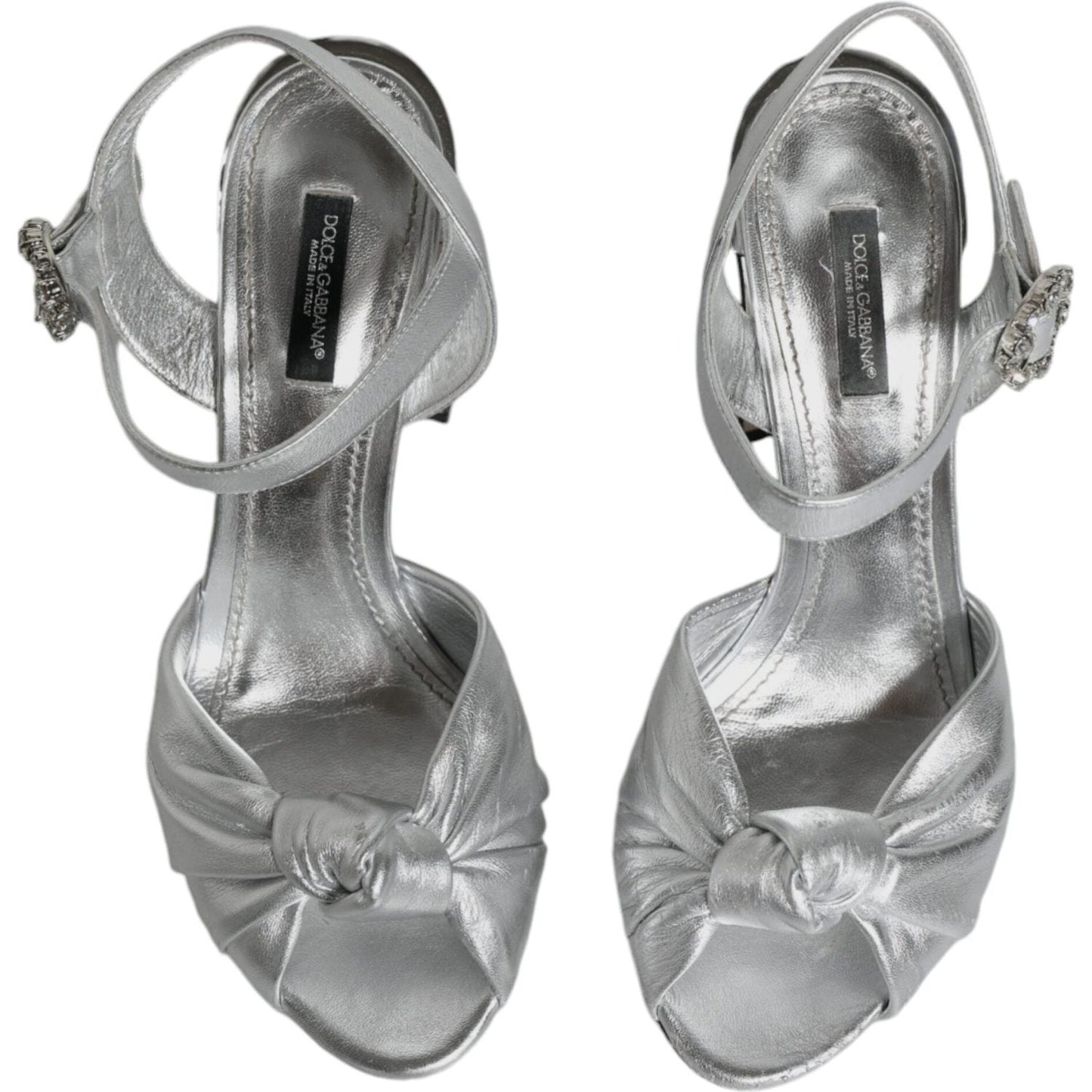 Dolce & Gabbana Silver Mirror Heels KEIRA Sandals Shoes Dolce & Gabbana