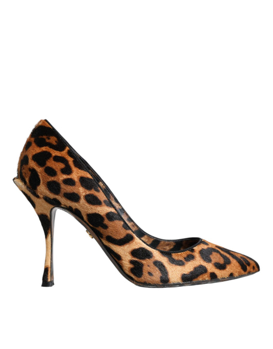 Dolce & Gabbana Brown Leopard Calf Hair Heels Pumps Shoes Dolce & Gabbana