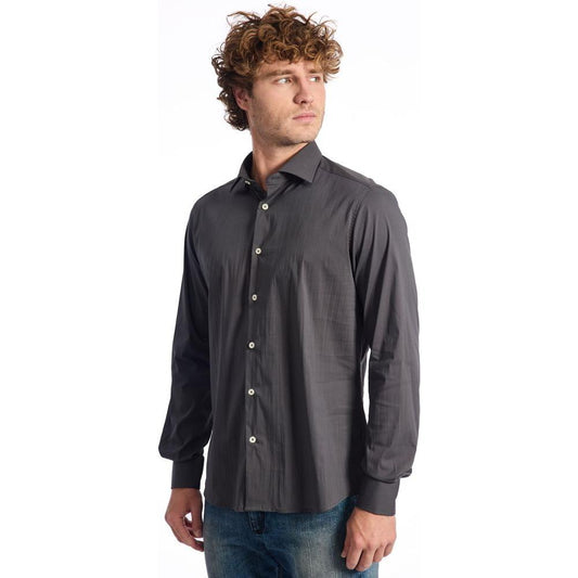 Baldinini Trend Gray Cotton Shirt Baldinini Trend