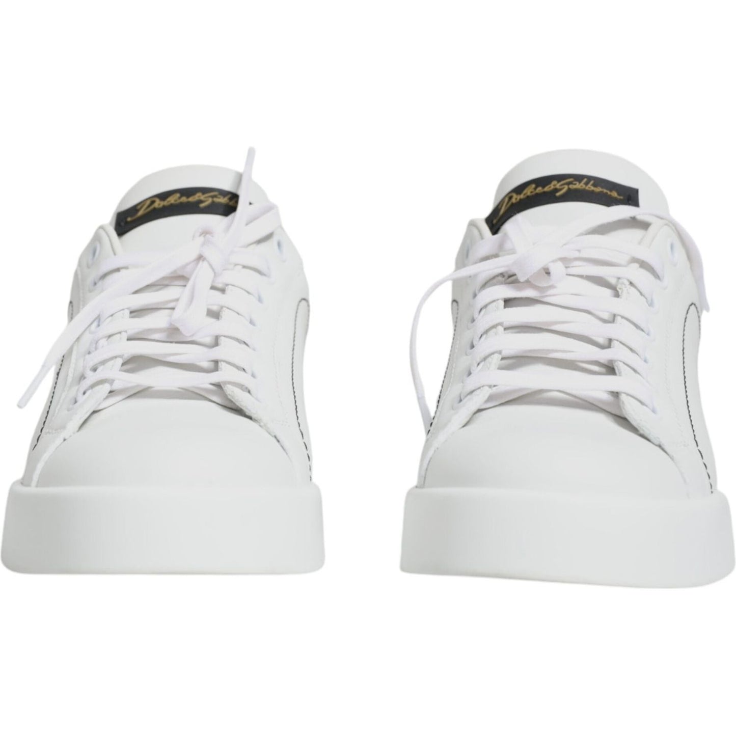 Dolce & Gabbana White Leather Portofino Low Top Sneaker Shoes Dolce & Gabbana