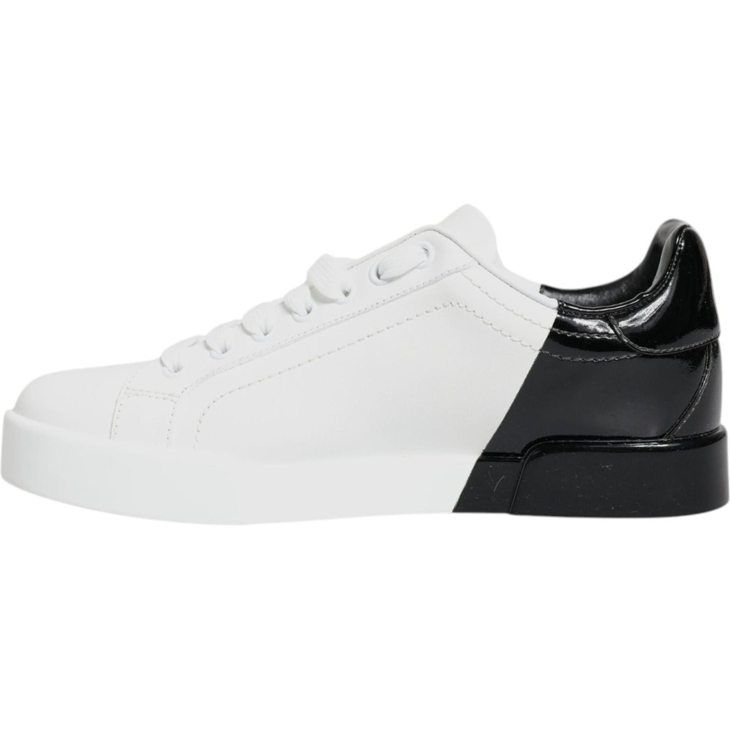 Dolce & Gabbana White Black Portofino Low Top Sneakers Shoes Dolce & Gabbana