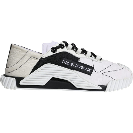 Dolce & Gabbana White Black Low Top NS1 Sneakers Shoes Dolce & Gabbana