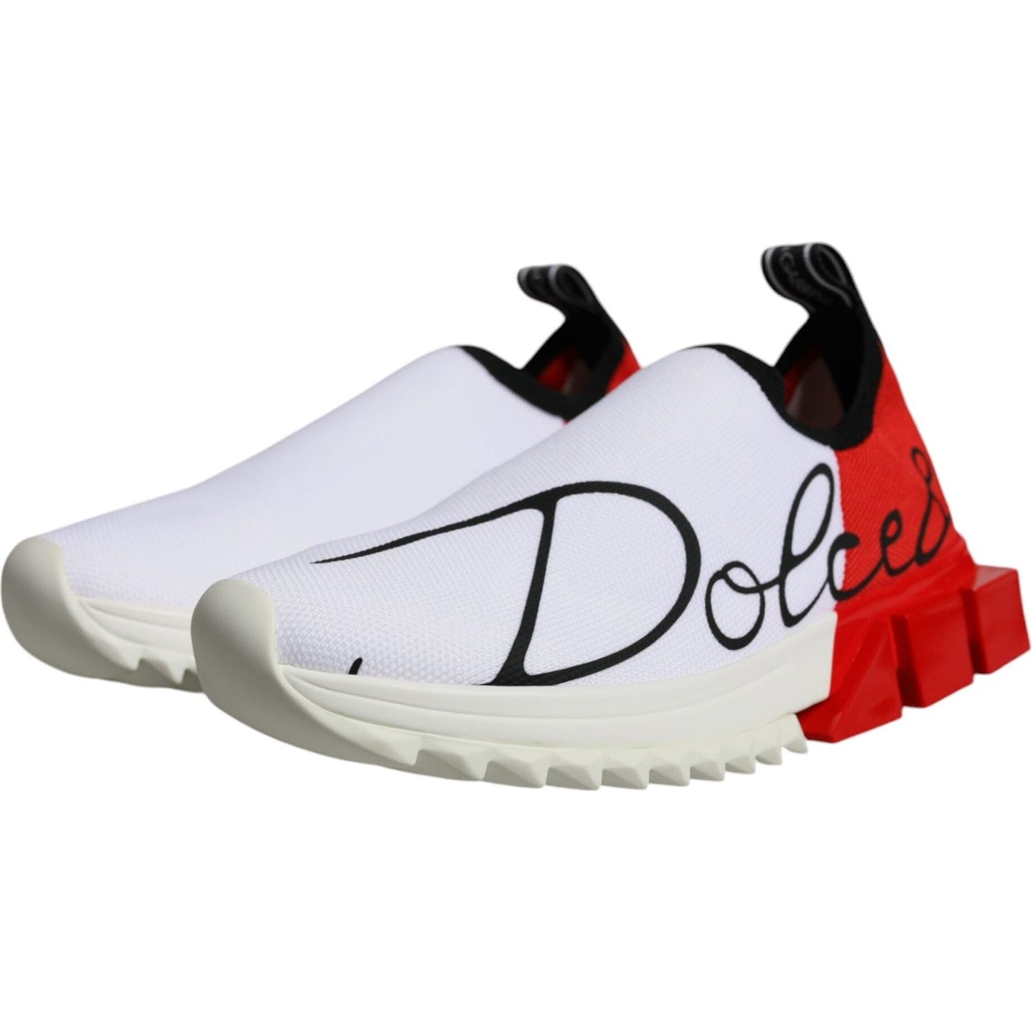 Dolce & Gabbana White Red Low Top Sorrento Men Sneakers Shoes Dolce & Gabbana