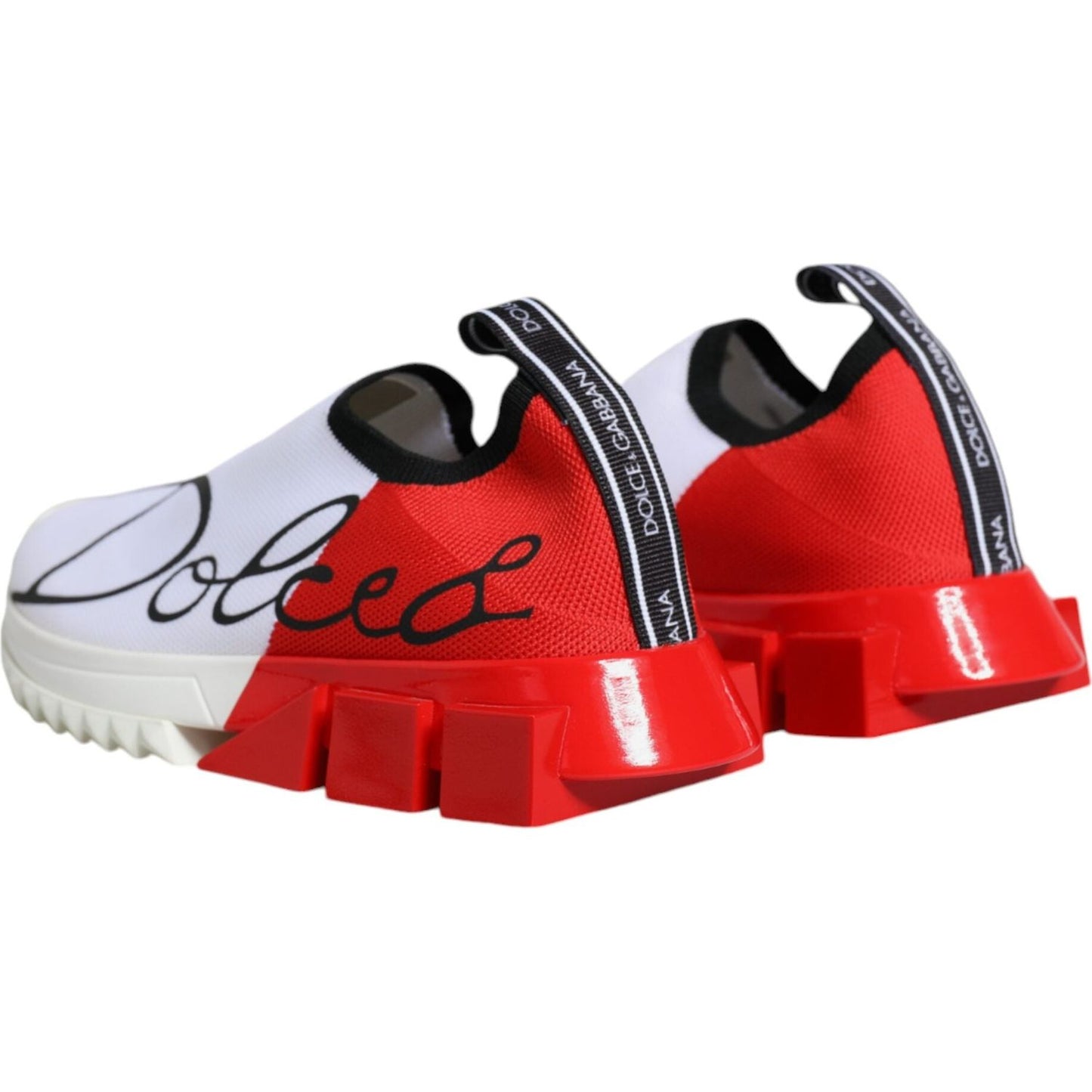 Dolce & Gabbana White Red Low Top Sorrento Men Sneakers Shoes Dolce & Gabbana