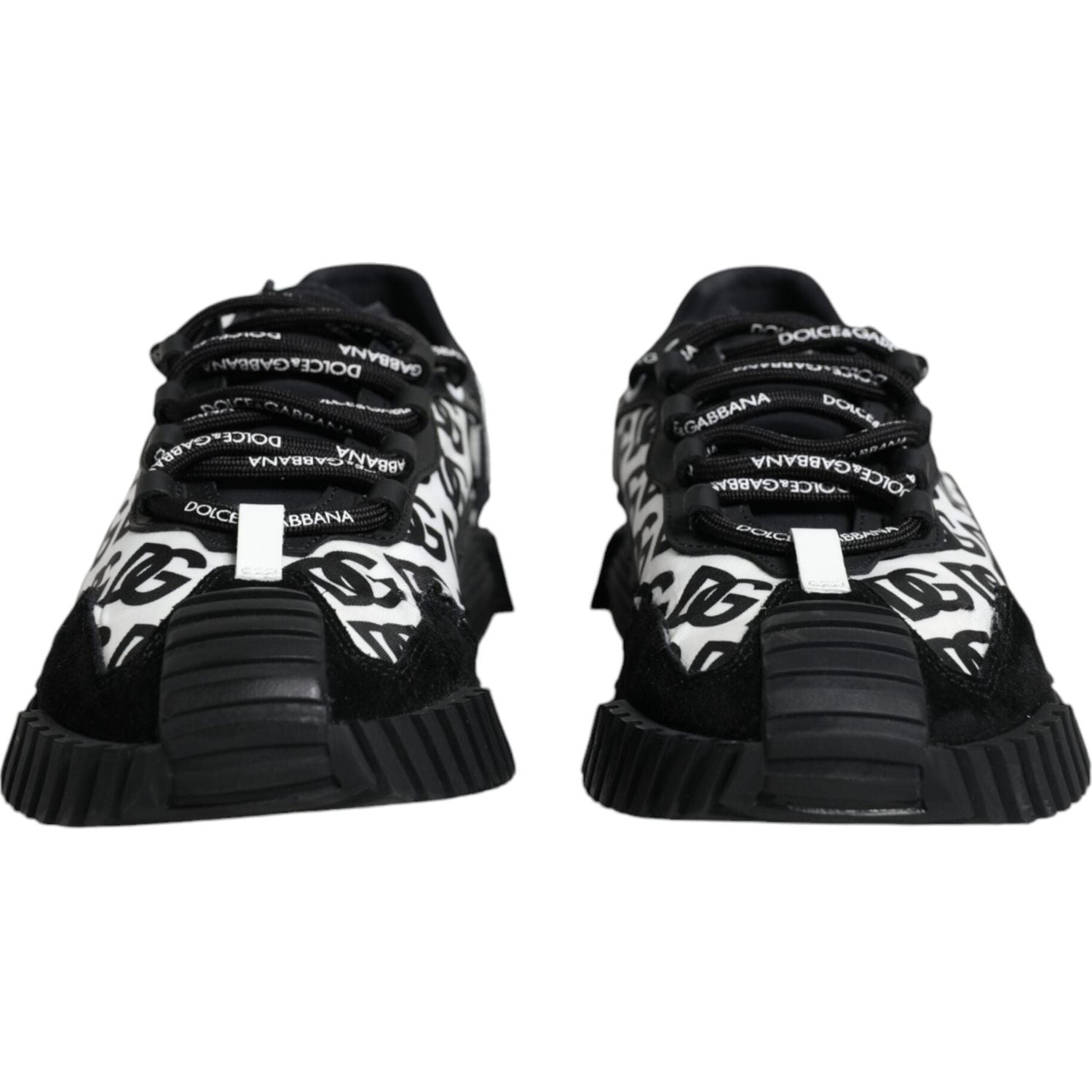 Dolce & Gabbana Black Logo Lace Up Low Top NS1 Sneakers Shoes