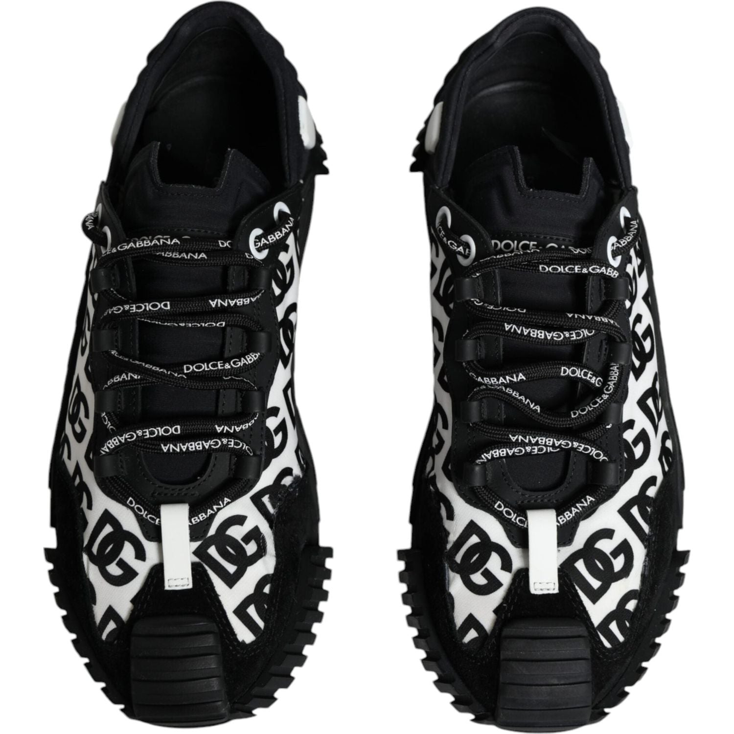 Dolce & Gabbana Black Logo Lace Up Low Top NS1 Sneakers Shoes