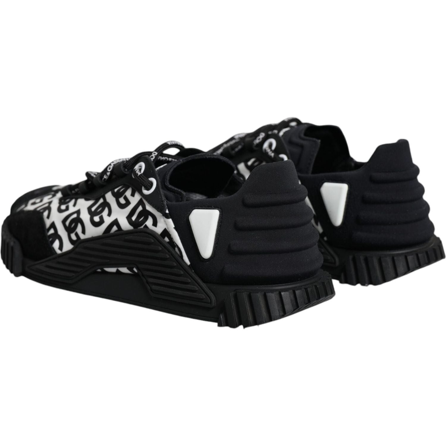 Dolce & Gabbana Black Logo Lace Up Low Top NS1 Sneakers Shoes