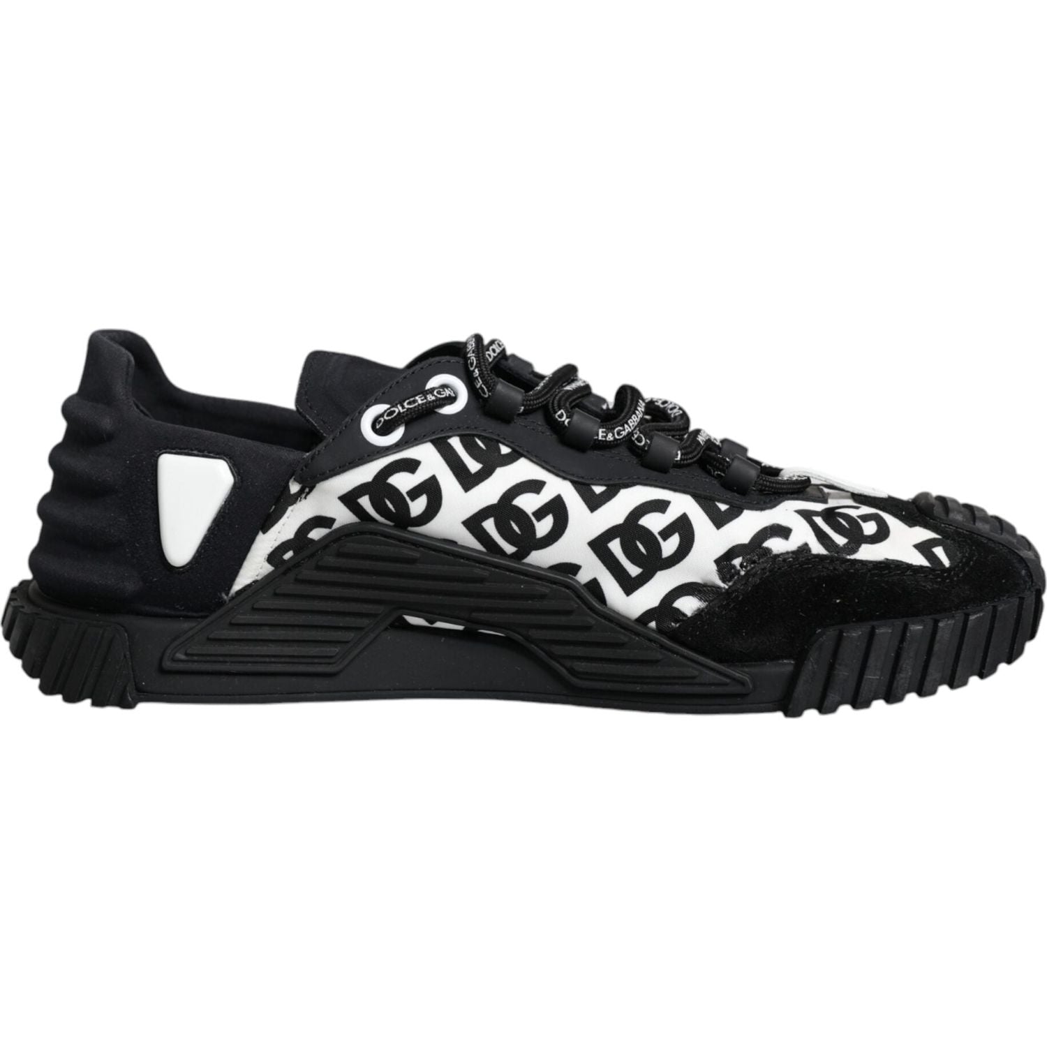 Dolce & Gabbana Black Logo Lace Up Low Top NS1 Sneakers Shoes