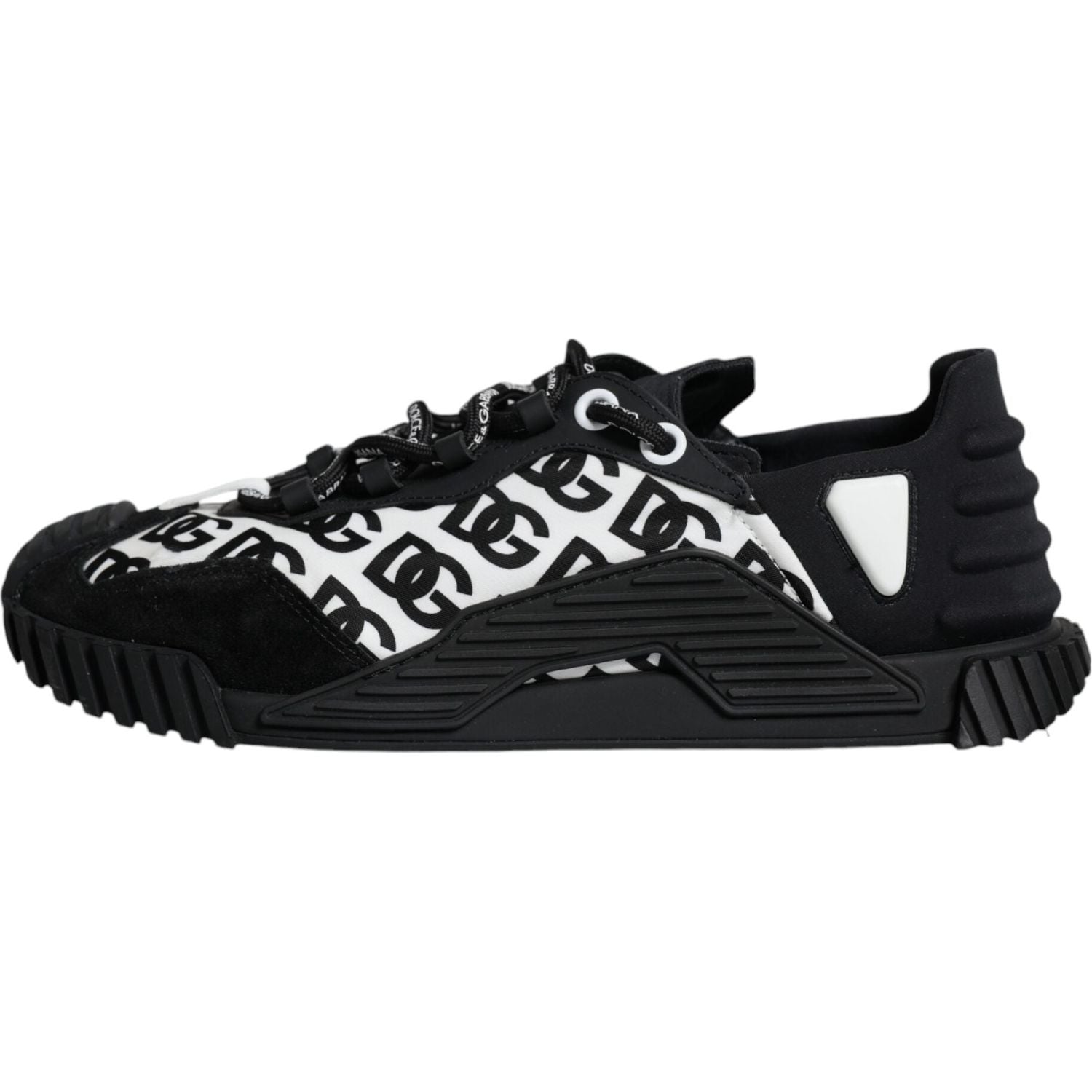 Dolce & Gabbana Black Logo Lace Up Low Top NS1 Sneakers Shoes