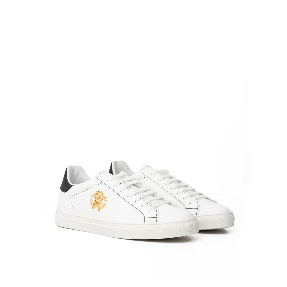 Roberto Cavalli White Leather Sneaker Roberto Cavalli