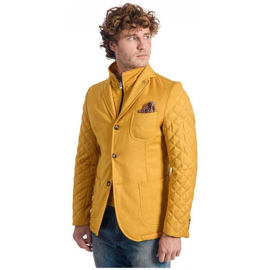 Roberto Pepe Luxury Yellow Polyester Jacket Roberto Pepe Luxury