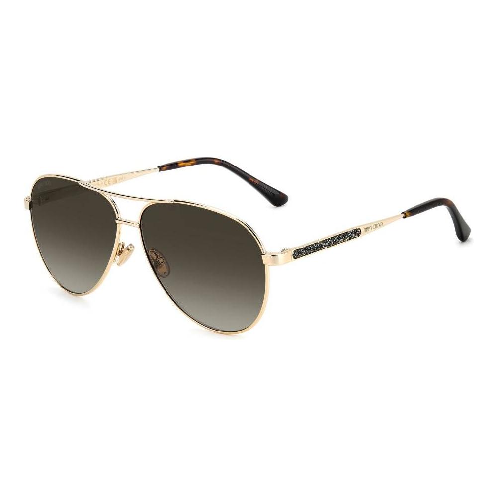 Jimmy Choo Gold Metal Sunglasses Jimmy Choo Dark Olive Green